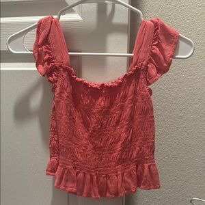 Women's Red Smocked Top